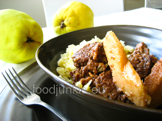 Beef stew with grape must "petimezi"